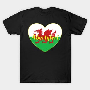 Abertyleri Cymru UK Baner Cymru Calon T-Shirt